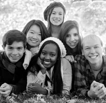 Smiling adolescents after wisdom tooth removal